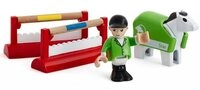 BRIO 33795 - Pferde-Parcours, 7-teilig, Bauernhof Tiere