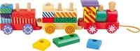 Small Foot Zug aus Holz, 13 Bunte Holzbausteine und eine Lokomotive mit Zwei Waggons,