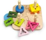 Hape Kreatives Steckpuzzle &ndash; farbenfrohes Holzpuzzle, Lernspielzeug zur F&ouml;rderung