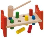 Eichhorn - Klopfbank mit 8 Holzstiften und Hammer, Spielspa&szlig; mit nachhaltigem