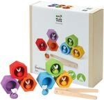 PlanToys&reg; Bienen Sortierspiel Holz | Montessori Steckspiel mit Pinzette 