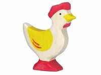 Holztiger Huhn, stehend, gelb, 80018
