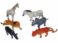 Idena 4329901 - Spielfigurenset mit 6 Zootieren, aus Kunststoff, jeweils ca. 15 cm
