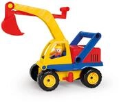 Lena 04151 Aktiv Bagger, ca. 35cm, mit beweglicher Spielfigur, Baustellen