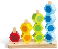 Hape Z&auml;hl- und Steckspiel, Holz Lernspielzeug, Motorikspielzeug, Zahlen & Farben