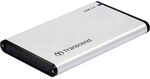 Transcend 2,5" SATA-III-SSD/HDD-Geh&auml;use, Aluminiumgeh&auml;use, One-Touch-Backup 