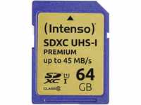 Intenso Premium SDXC UHS-I 64GB Class 10 Speicherkarte blau, 1 Stück