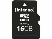 Intenso microSDHC 16GB Class 4 Speicherkarte inkl. SD-Adapter, schwarz