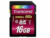 Transcend Ultimate-Speed SDHC Class 10 UHS-1 16GB Speicherkarte (bis 90MB/s...