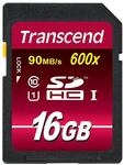 Transcend Ultimate-Speed SDHC Class 10 UHS-1 16GB Speicherkarte (bis 90MB/s Lesen)