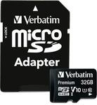 Verbatim Premium microSDHC Speicherkarte - 32 GB - inkl. Adapter, Class 10, bis...