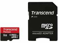 Transcend TS8GUSDU1 Class 10 Premium microSDHC 8GB Speicherkarte UHS-I mit...