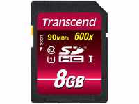 Transcend Ultimate-Speed SDHC Class 10 UHS-1 8 GB Speicherkarte (bis 90MB/s...