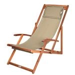 Casaria&reg; Sonnenliege Holz Wetterfest Klappbar Verstellbar 160kg Belastbar Armlehne