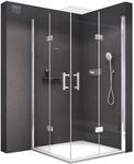 BERNSTEIN Duschkabine 100x100 cm Eckdusche EX213 mit faltbaren Duscht&uuml;ren und