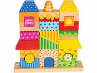 Bino Steckhaus, Spielzeug für Kinder ab 3 Jahre (Motorikspielzeug mit Unterlage aus