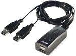 LINDY 2 Port USB KM Switch, KM Tastatur & Maus Switch USB f&uuml;r 2 Rechner