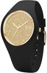 Ice-Watch - ICE glitter Black Gold - Schwarze DamenUhr mit Silikonarmband