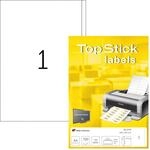 TopStick 8719 Universal Etiketten, 100 Blatt, 200 x 297 mm, 1 pro A4 Bogen, 100