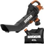 WORX WG505E Trivac Laubbl&auml;ser & Laubsauger 3000 W, inkl. 45L Fangsack | 3-in-1