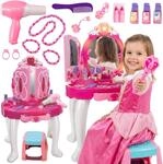 Kinderplay Rosa Schminktisch Kinder mit Zauberst&auml;bchen - Haartrockner...