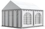 Festzelt Partyzelt 3x4 m Premium, hochwertige PVC Plane 750 N in grau-wei&szlig; 100%