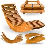 Casaria&reg; Sonnenliege Klappbar Wetterfest Holz 160kg Belastbarkeit Pflegeleicht