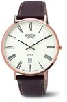 Boccia Herren-Armbanduhr Analog Quarz Leder wei&szlig; (braun/wei&szlig;), 3589-06