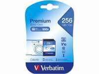 Verbatim Premium U1 SDXC Speicherkarte, 256 GB, SD Karte für Full HD Videoaufnahmen,