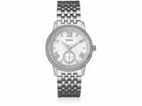 Guess Damen Analog Quarz Uhr mit Edelstahl Armband W0573L1
