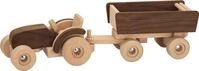 goki 55915 - Traktor mit Anh&auml;nger aus Holz, Nature mit Buchenholz aus Europa,