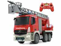 JAMARA 404960 - Feuerwehr Drehleiter 1:20 Mercedes Antos 2,4G - deutsche Sirene mit