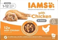 IAMS Delights Kitten Nassfutter - Multipack Katzenfutter mit Huhn in Sauce,