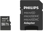 Philips Ultra Speed Micro SDHC Card 32 GB + SD Adapter UHS-I U1, Lesegeschwindigkeit