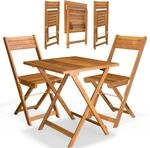 Casaria&reg; Balkonm&ouml;bel Set 2 Personen Wetterfest Holz Vormontiert Klappbar 110kg