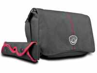 Mantona Cool Bag SLR-Kameratasche (Messenger Bag, Universaltasche) schwarz/rot