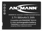 Ansmann Li-Ion Akku A-Pan BCG 10 E 3 7V Typ 890mAh Leistungsstarke Akkubatterie f&uuml;r
