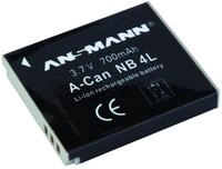 ANSMANN 5022263 A-Can NB 4 L Li-Ion Digicam Ersatzakku 3,7V/700mAh f&uuml;r Canon Foto