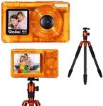 Rollei C5I | Orange | leichtes Foto-Stativ | Alu | Reise-Stativ | Macro |...
