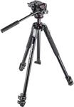 Manfrotto MK190X3-2W Aluminium-Stativ Kit mit 2-Wege Fluid-Kopf &ndash; 3-teiliges