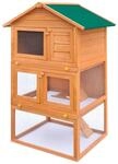 vidaXL Holz Kaninchenstall 3 Stock Hasenstall Kaninchenk&auml;fig Kleintierhaus