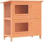 vidaXL Kaninchenstall 4 T&uuml;ren Holz Hasenstall Kleintierhaus Kleintierstall