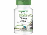 Fairvital | Chrom 200µg - mit 200mcg Chrom pro Tablette - Hochdosiert - Vegan -