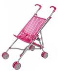 Idena 40068 - Puppenbuggy zusammenklappbar, pinker Bezug mit niedlichem...
