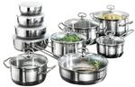 Karcher Topfset Jasmin 20-teilig | Edelstahl Kochtopf Set Induktion inkl. Glasdeckel