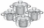 Silit Toskana Topfset Induktion 4-teilig, Kochtopf Set mit Glasdeckel, Edelstahl