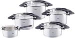 Fissler Intensa/Edelstahl-Topfset, 5-teilig,T&ouml;pfe mit Metall-Deckel (3...