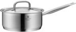 WMF Gourmet Plus Stielkasserolle 20cm, kleiner Topf mit Metalldeckel mit