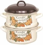 KR&Uuml;GER Kartoffeld&auml;mpfer 20cm, 3,5 Liter, Emailliert, mit Kartoffel-Dekor,...