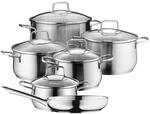 WMF Brilliant Topfset Induktion 6-teilig, Kochtopf Set mit Glasdeckel, Cromargan